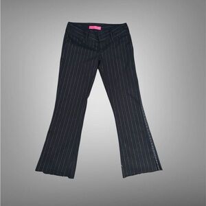 Iconic Black Pinstripe Flared Pants